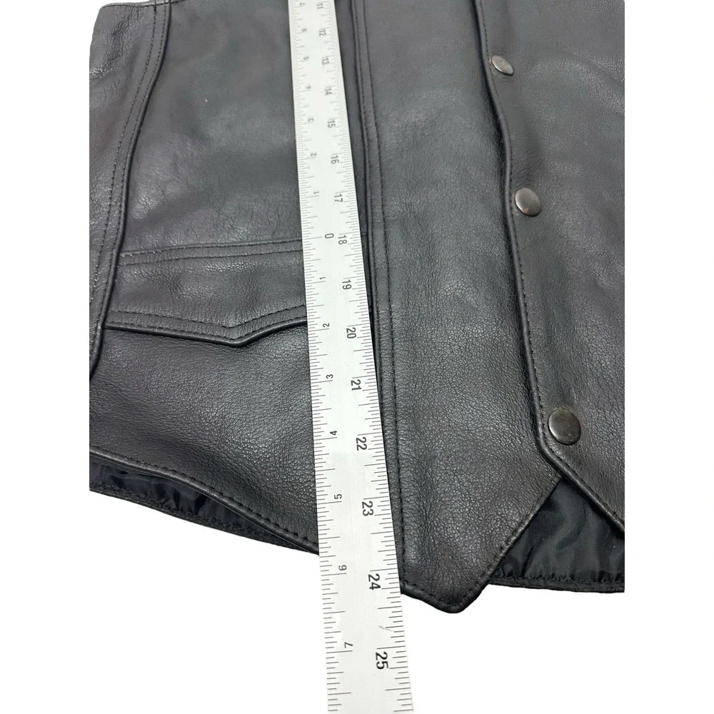 HOT LEATHER‎ VEST  SIZE LARGE   VERY BLACK 100%  leather outer shell